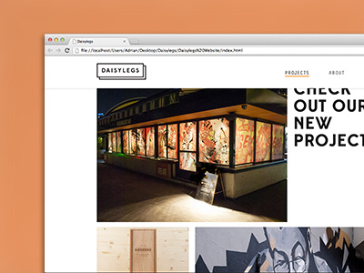 Daisylegs Website clean design digital grid images layout minimal redesign typography web web design