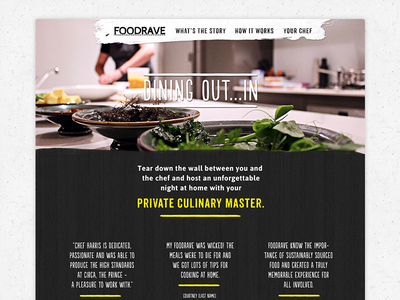 Foodrave dark digital food grudge image landing page raw typography ui ux web wood