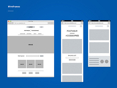 Wireframes desktop landing page layout mobile rough ux wireframe