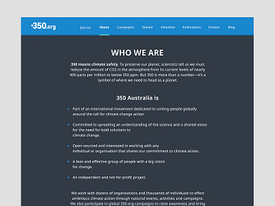 350 About Page about blue flat grid typography ui web web design