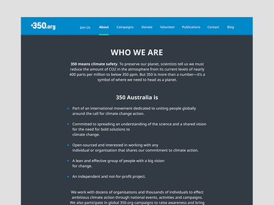 350 About Page about blue flat grid typography ui web web design