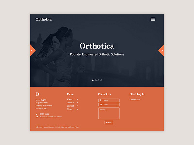 Orthotica Landing Page carousel flat hero image landing page podiatry type ui web