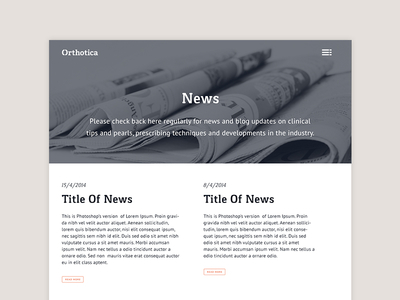 Orthotica's Blog/News Page blog corporate hero image news responsive typography web
