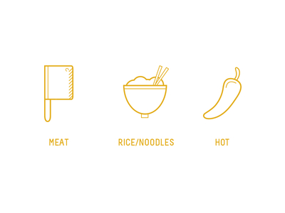 Food Icons for Southeast bowl food gold icon meat minimal restaurant rice simple vector