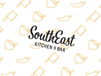 Southeast Branding Pattern asia bowl branding chile food icon logo meat pattern restaurant typography