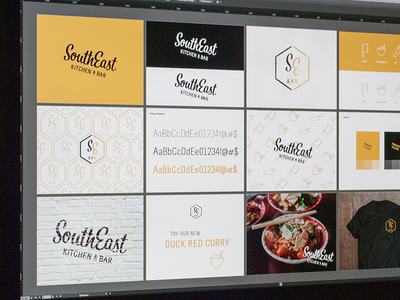 Southeast Brandboard brand board branding emblem icon logo restaurant signage typography