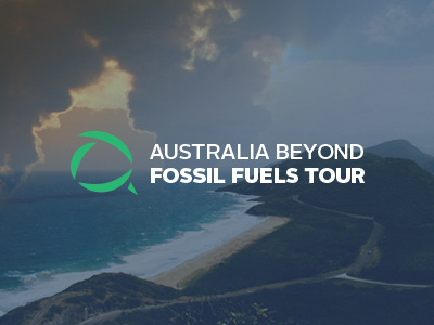 Aus Beyond Fossil Fuels Tour Logo australia branding environment fuel logo typography vector