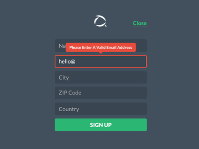 Sign Up Form alert button form icon sign up typography ui ux web