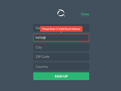 Sign Up Form alert button form icon sign up typography ui ux web