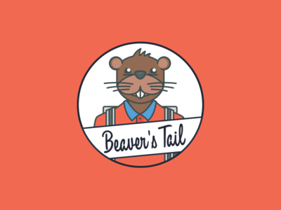Beaver's Tail Logo Alternative beaver brand design flat friendly illustration logo school typography vector