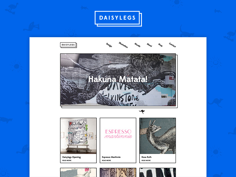 Daisylegs Website brand typography illustration mural ui website portfolio