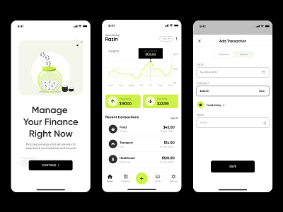 Finance manger app design