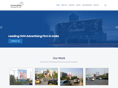 WEBSITE LAYOUT OF OOH ADVERTISING FIRM