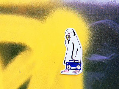 Sticker "Ghost" by luladmitrieva design ghost illustration minimal sticker stickers street wall иллюстрация