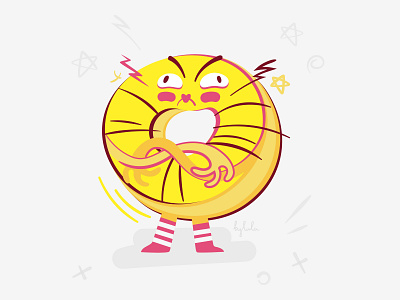 Donut sticker emoji ai cartoon design donut emoji graphic design illustration sticker stickers vector иллюстрация