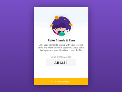 Refer & Earn avatar cash character friend friends illustration mobile payment refer ui ux