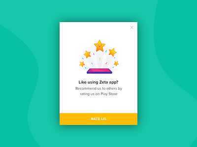 Rate us on Play Store card illustration mobile rate star ui ux zeta