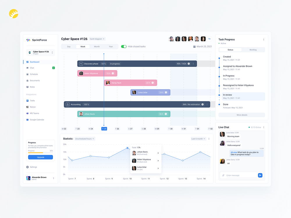 Management tracker app design by Aleksey Fursa for Andersen Design on ...