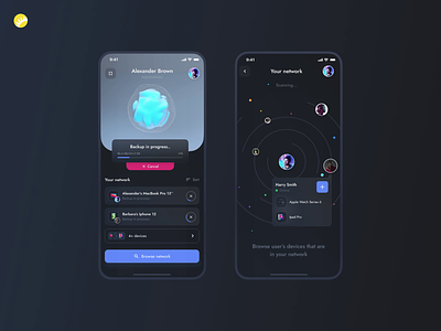 Backup app design concept 3d android app animation app application backup c4d cinema4d concept dark ui data internet security ios app mobile motion graphics network security shield social vpn proxy