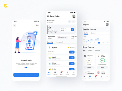 Weight tracker app design concept achievements activity tracker advice android app app clean design design concept health ios app monitoring nutrition physical planner professional tracker ui user friendly ux weight