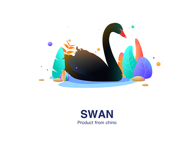 Swan colors graphic illustration poster