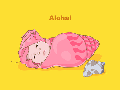 Aloha! little girl～ illustrate sketch