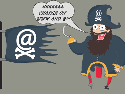 Pirate On creative flat design art illustrator art