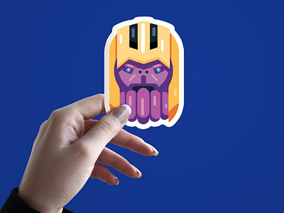 Thanos Flat Sticker avengers avengers endgame avengers infinity war design flat design illustrator logo minimal thanos vector vector art