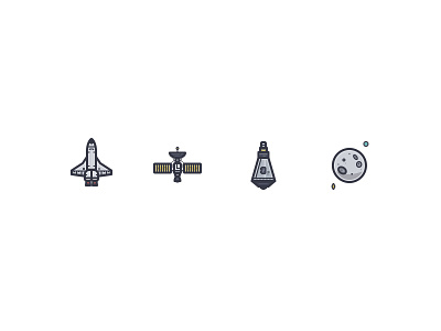 Space Icons branding design flat flat design graphic icon illustration illustrator logo minimal pixel perfect spacex vector