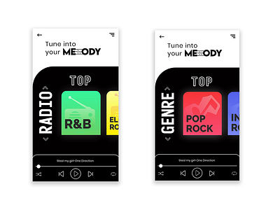 Melody Player UI branding design music music app music app ui new ui