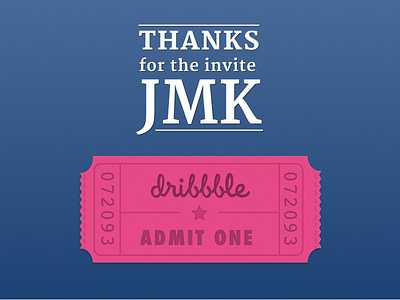 Thanks @jmk! debut invite new ticket