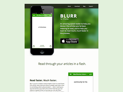 Blurr App Website app app website apple articles blurr ios iphone read site speed read speedread website