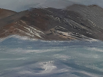 Vague Mountains & Eerie Waters drawing fineart illustration illustration art impressionism impressionismart mountains oil painitng seascape