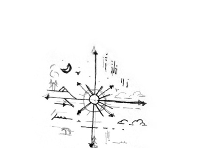A Tattoo Design For A Friend birds clouds design dew drawing illustration art ink moon nile pencil pyramids sun symmetry tattoo