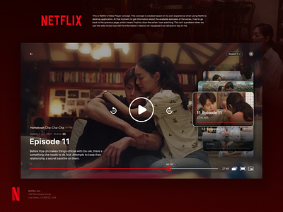 Netflix Video Player app app ui desktop netflix stream ui ui design video player vod web design