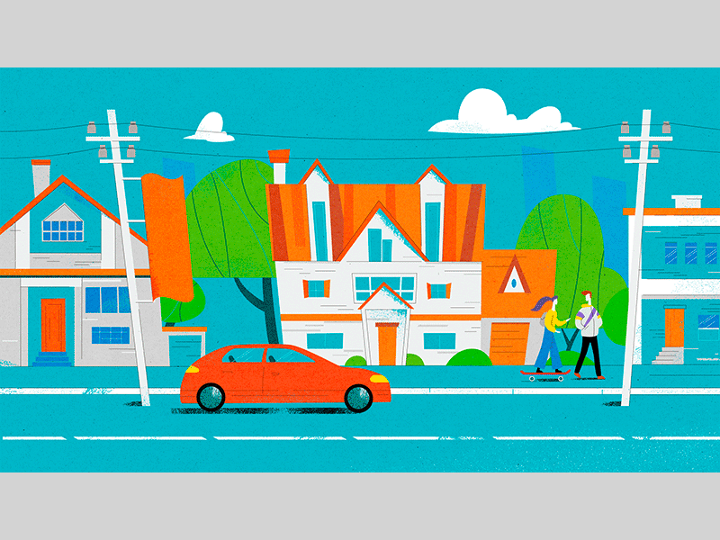 Street 2d art article design book art comics dayandnight design drawing flat illustration street ui vector vectorillustration