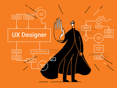 UX Designer 2d art article design branding design drawing flat illustration matrix neo ux uxdesigner vector