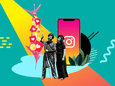 How to get quality Instagram followers using no tricks 2d art bigfish branding collage design drawing fishing flat followers illustration instagram vector