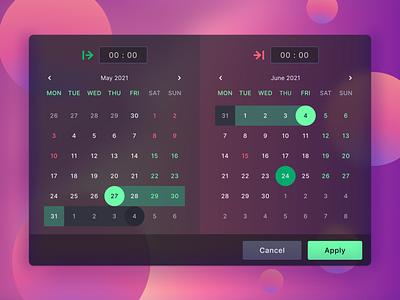 Date Range Picker by Alexandra Nevi on Dribbble