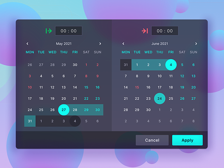 Date Range Picker by Alexandra Nevi on Dribbble