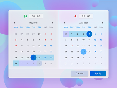 Date Range Picker by Alexandra Nevi on Dribbble