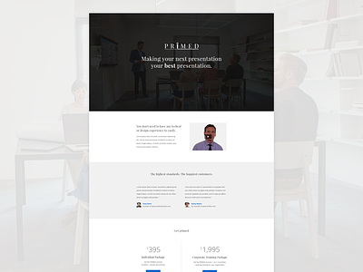 Primed Process One Page Website
