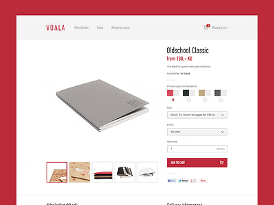 Voala Sketchbooks - Product detail cart eshop grey minimalistic notebooks shoppping sketchbooks store white
