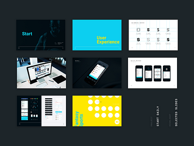 Start Daily Slides ales nesetril case study dark ui design process design slides pitch deck presentation slides start app start daily strv strvcom