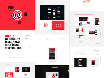 Ripple News on Behance behance case study circles ios nes app news red project red ui ripple stories