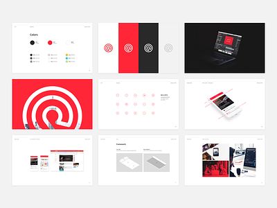 Ripple News - Style Guide ales nesetril behance project design style perspective mockup red branding red circle branding ripple ripple news strv strvcom styleguide ui styleguide