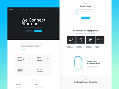 StartupFund - Frontpage (v1) ales nesetril aqua centered layout frontpage homepage landing page light green startup startupfund strv strvcom