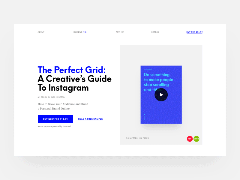The Perfect Grid - Website v2 ales nesetril book creative guide ebook how to guide instagram instagram ebook landing page pdf ebook product page self promotion the perfect grid