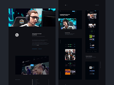 TSM Website Concept - Case Study ales nesetril behance behance case study case study dark layout esports gaming glitch strv team solomid tsm tsm website ui reel website concept