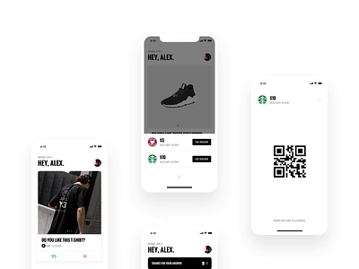 User Testing 02 [Concept] ales nesetril cards coffee iphone xs minimal minimize notification promo codes qr code scale scroll sneakers strv swipe user testing vouchers